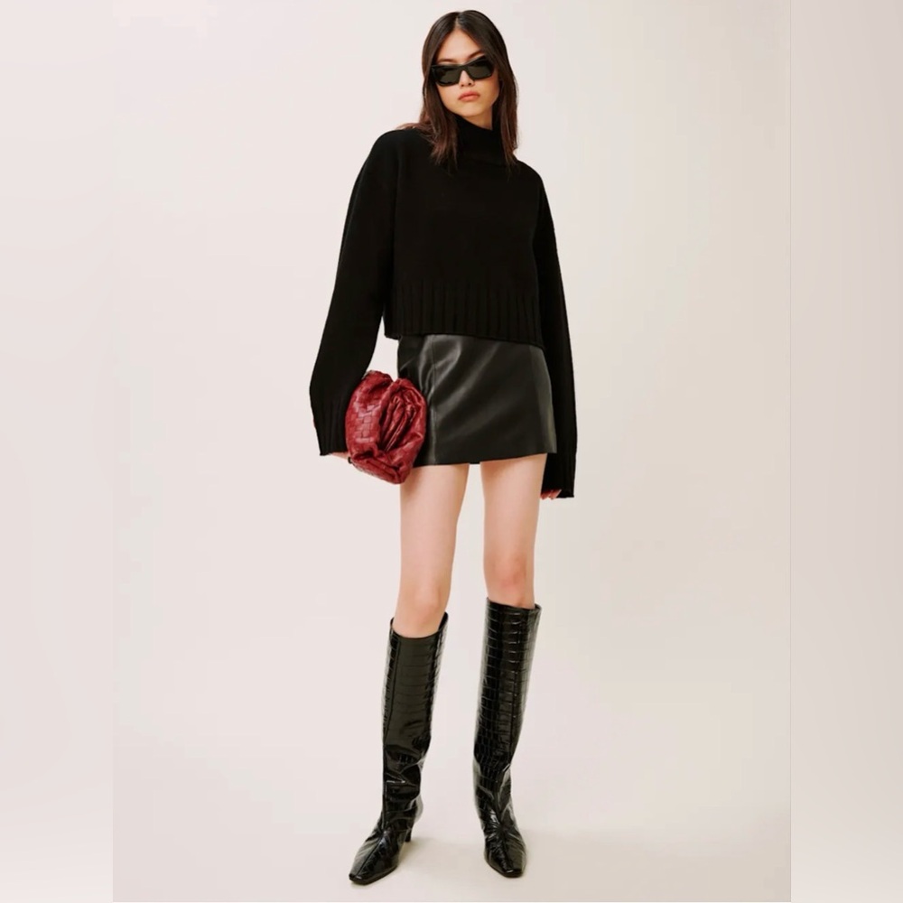 Reformation Elvezia Regenerative Wool Turtleneck Sweater